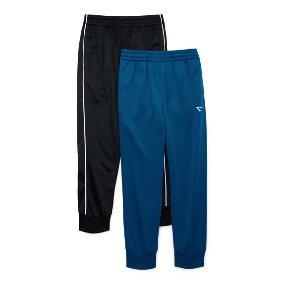 Cheetah Boy's Athletic Pull-On Tricot Jogger Pants, 2-Pack, Sizes 8-18 Husky