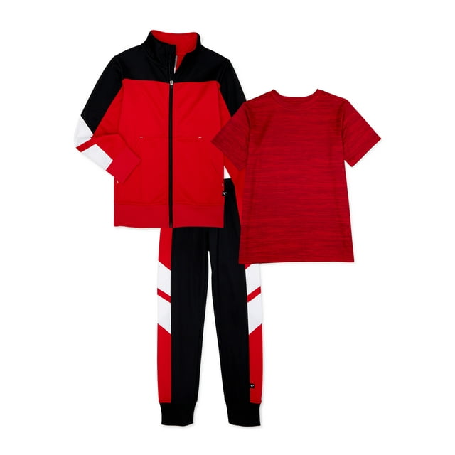 Cheetah Boys Tricot Jacket, Joggers and Performance T-Shirt, 3-Piece Athletic Set, Sizes 2T-18 & Husky