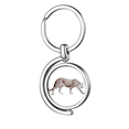 thumbnail image 1 of Cheetah Brown Animal Art Deco Fashion Rotating Keychain Metal Keyring Holder, 1 of 2