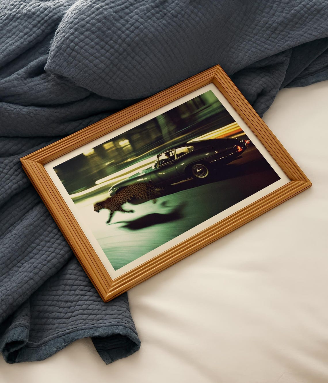 Cheetah Classic Car Retro Photo Wall Art Print, Living Room And Gallery ...