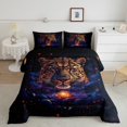 thumbnail image 1 of Cheetah Comforter Set Space Planet Galaxy Bedding Sets Full,African Wildlife Leopard Quilt Western Animals Duvet Insert,Boho Bedroom Decor, 1 of 5