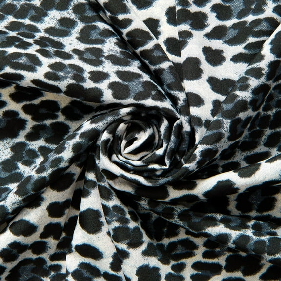Cheetah Crepe De Chine Print Fabric - Artic Sheer Polyester 57" By The Yard