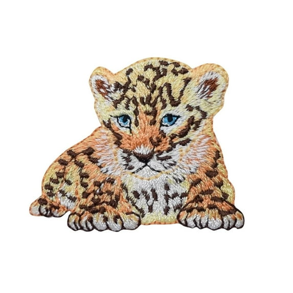 Cheetah Cub - Laying Down - Iron on Applique Patch/ Embroidered Patch