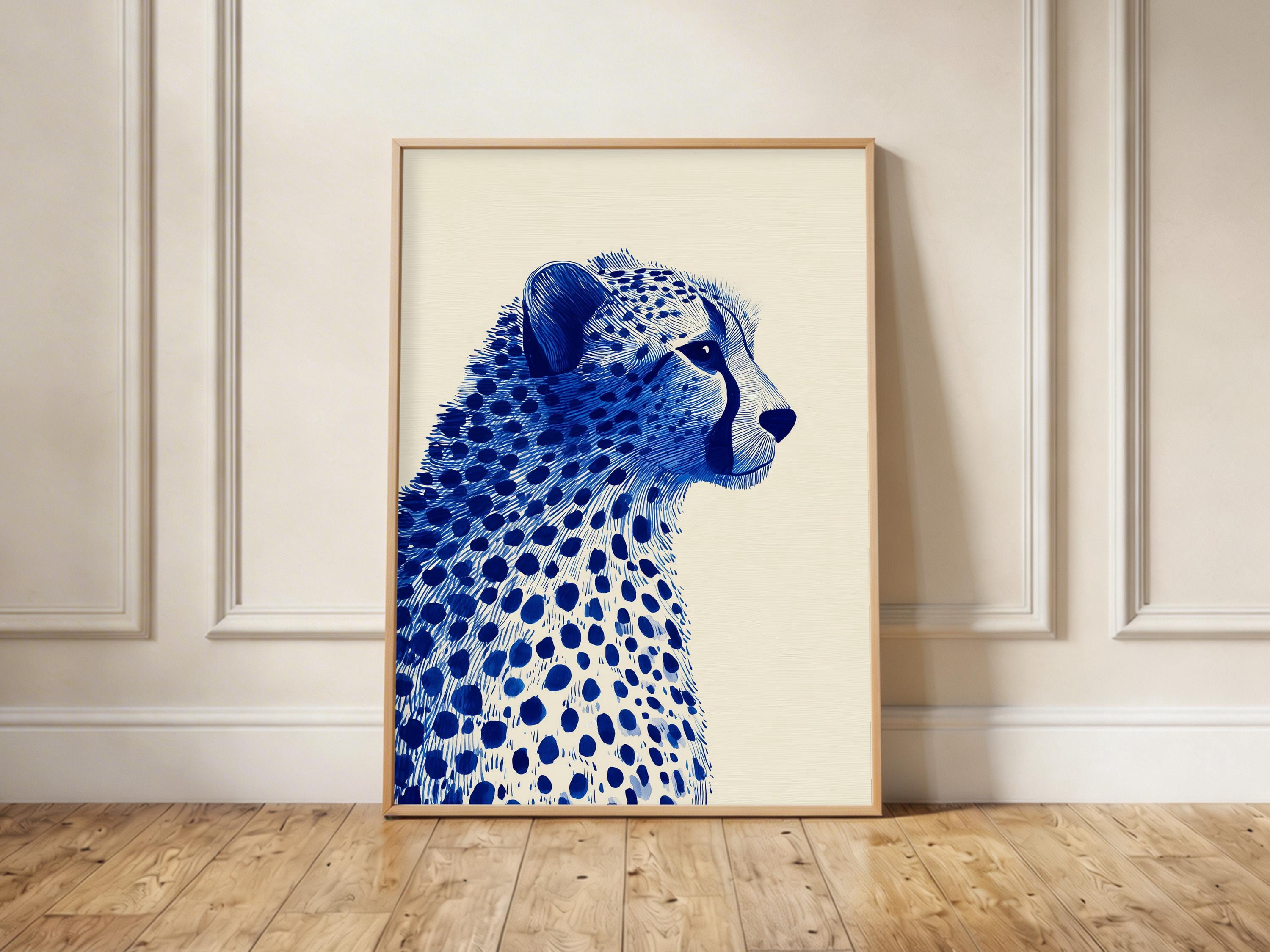 Delft Sign Cheetah Delft Safari Animal Art Background Wildlife Poster , Poster ...