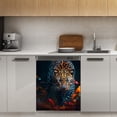 thumbnail image 1 of Cheetah Dishwasher Magnet Cover Decorative Sticker for Home Cabinet Kitchen 23" x26", 1 of 5