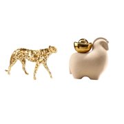 Cheetah Figurine Animal Sculpture Tabletop Ornament Resin Ceramic Material for Living Room Office Mantel Decor Display