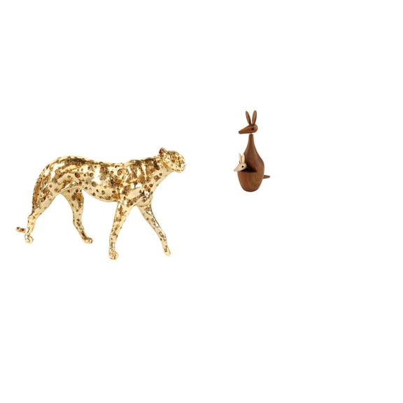 Cheetah Figurine Table Centerpiece Sculpture Wood Material Compact Size for Bedroom Office Display