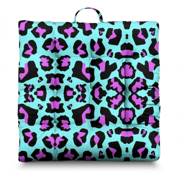 Cheetah Floor Pillow – 22x22 Inch Square Seat Cushion, Soft Dutch Velvet, Tropical Spots Print (Dynamic Leopard Aesthetic for Lounge & Yoga)