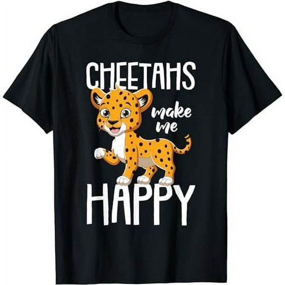 Cheetah Funny Cheetahs Make Me Happy Kids T-Shirt