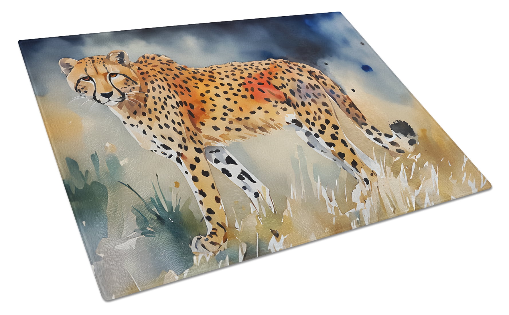 Cheetah Glass Cutting Board Large 12 in x 15 in