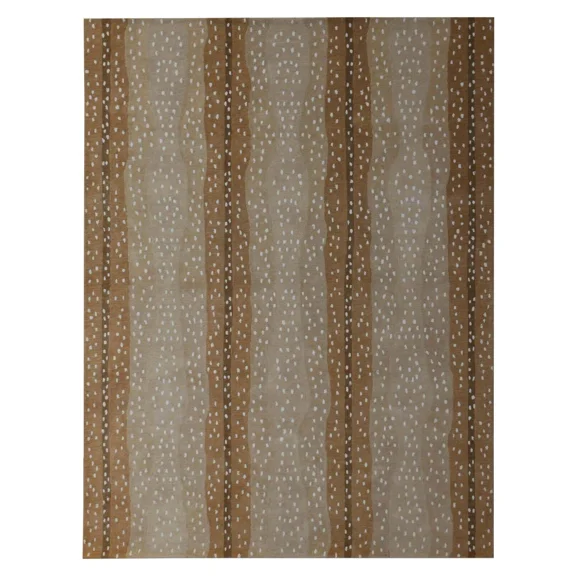 Cheetah Gold Wool Rug 5' x 8' – Handcrafted in Jaipur, Floral Motif, Non-Shedding & Easy-Care