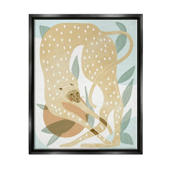 Cheetah Jungle Contemporary Shapes Animals & Insects Graphic Art Jet Black Framed Art Print Wall Art