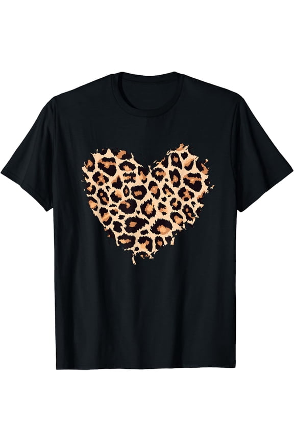 Cheetah Leopard Heart girls animal Print T-Shirt