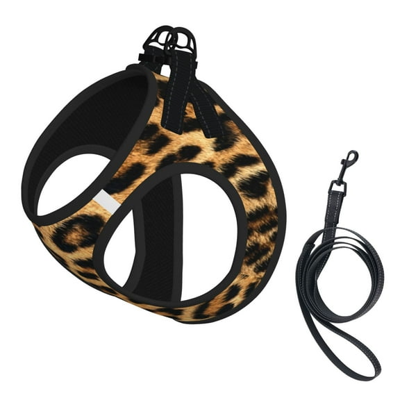 Cheetah Leopard Pattern Pet Leash Vest Small Dogs Cats Puppy Harness With Leash Reflective No Choke Small