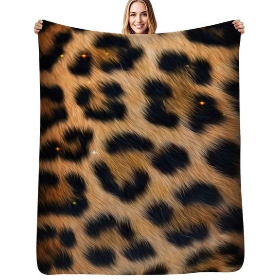 Cheetah Leopard Print Soft Blanket Travel Bedding Throws Flannel Bedspread Sofa Bed Cover