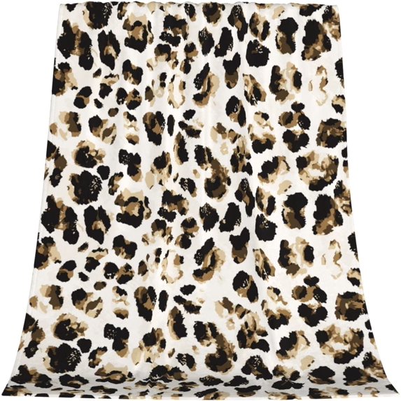 Cheetah Leopard Printed Flannel Blanket , Fleece Throw Blanket Super Soft Thicken Blanket Fuzzy Warm Cozy Plush Microfiber Blankets for Bed Couch Sofa and All Season 50"x40"
