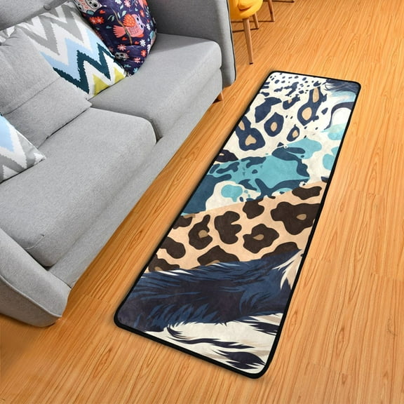 Cheetah Leopard Skin 7224 inch Runner Rug Non-Slip Pads Ares Rugs Washable for Bedroom Bathroom Living Room