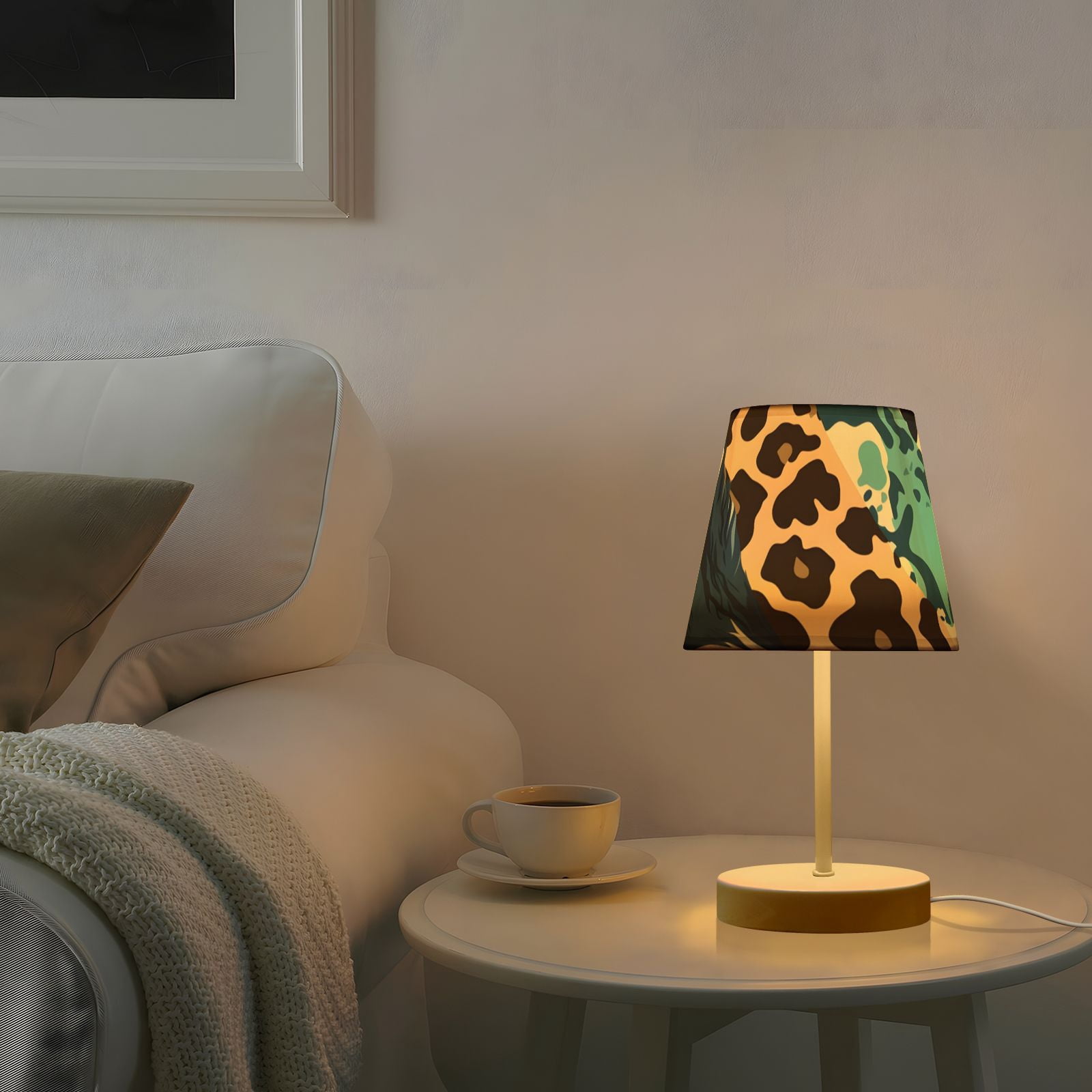 Cheetah Leopard Skin Desk Lamp 3 Color Modes LED Table Lamp Nightstand Reading Light for Bedroom Living Room