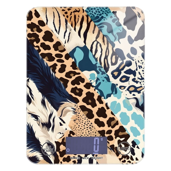 Cheetah Leopard Skin Food Scale Digital Kitchen Scale Waterproof Grams Ounces lbs for Weight Loss