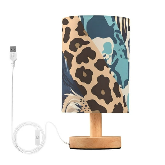Cheetah Leopard Skin Table Lamp for Desk Nightstand Lamp with USB Modern Gifts for Bedroom Living Room Kids Room
