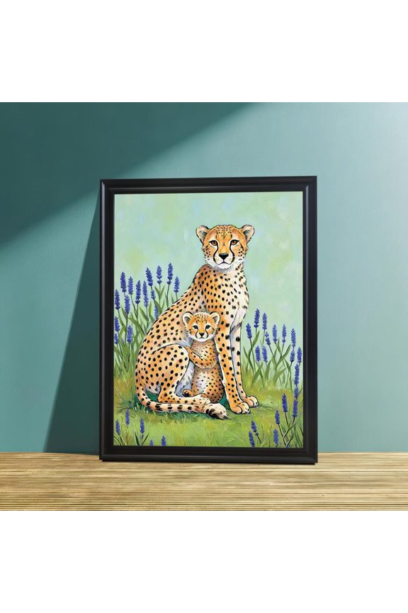 Cheetah Mother Cub Wildlife Wall Decor