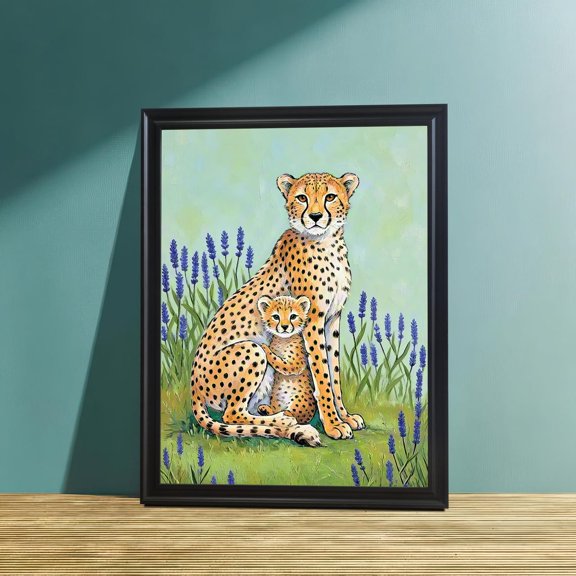 Cheetah Mother Cub Wildlife Wall Decor