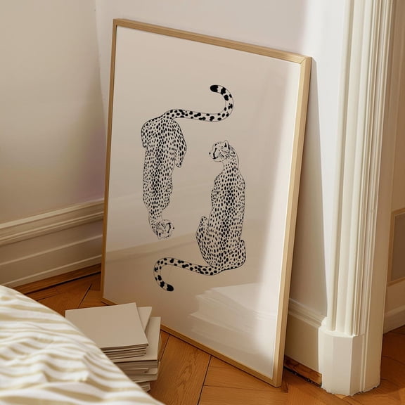 Cheetah Neutral Animal Aesthetic Wall Art Unframed Paper Print