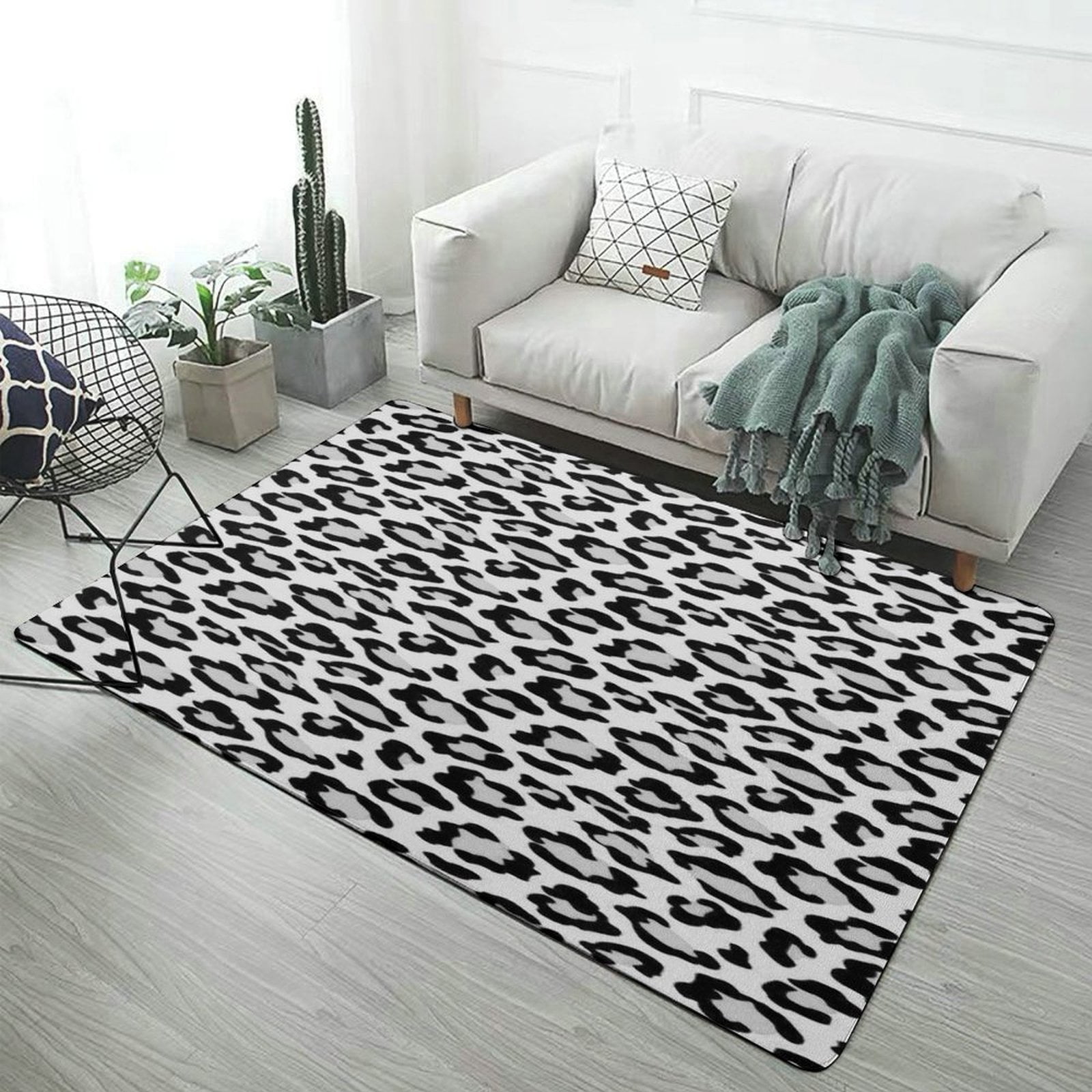 Cheetah Pattern Carpet Style Living Room Bedroom Soft Comfy Rug Modern ...
