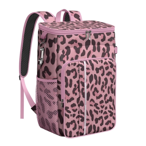 Cheetah Pattern Cooler Backpack - Fashion Insulated Lunch Bag with 20L Capacity, Lightweight & Durable for Outdoor Adventures