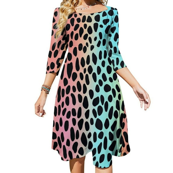 Cheetah Pattern Dress Summer Dresses Woman Street Style Big Size Casual Dress