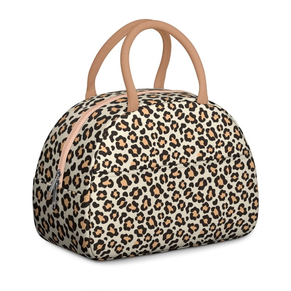 Cheetah Pattern Insulated Lunch Bag, Reusable Cooler with Modern Animal Design, Perfect for Travel, Picnic, and Work Lunches