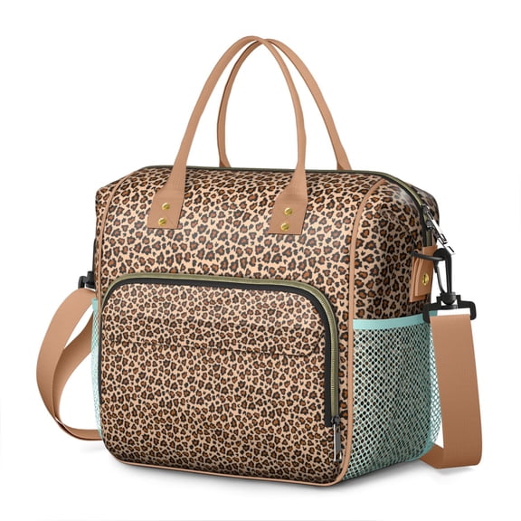 Cheetah Pattern Lunch Tote – Fashion Leopard Print Insulated Cooler Bag Reusable Leakproof Lunch Box for Women Perfect for Office or Gifting