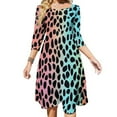 thumbnail image 1 of Cheetah Pattern Women's Fall Dresses Casual Loose Flowy Swing Shift Dress, 1 of 9