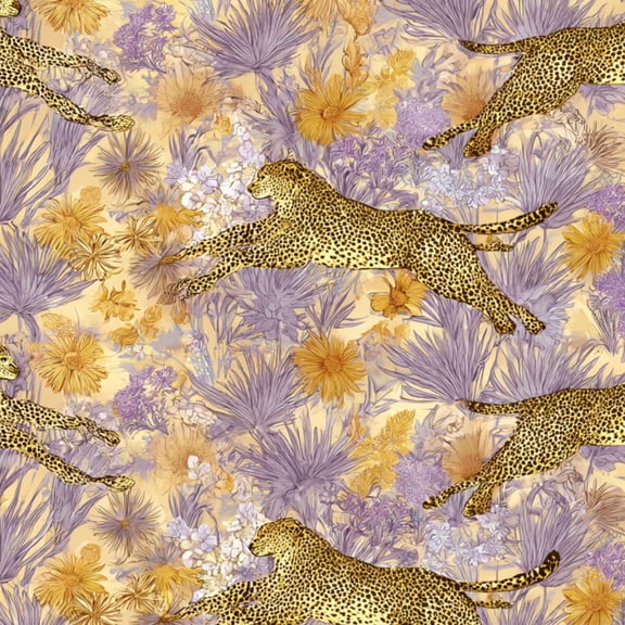 Cheetah Peel and Stick Wallpaper 23.6in x 9.8ft Leopard Print Vibrant Floral Elements Purple Yellow Contact Paper Vinyl Waterproof Self Adhesive Wall Paper for Bedroom Shelf Cabinet Renter Friendly