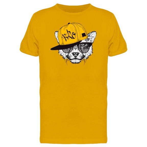 Cheetah Portrait In Hip-Hop Hat T-Shirt Men -Image by Shutterstock, Male Medium
