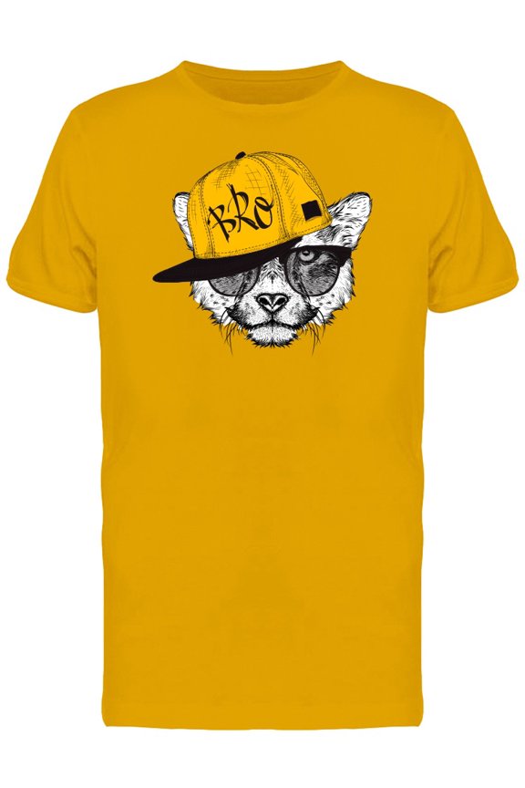 Cheetah Portrait In Hip-Hop Hat T-Shirt Men -Image by Shutterstock, Male Medium