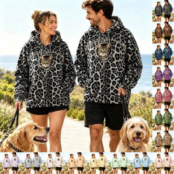 Cheetah Print Cat Hoodie with Pouch for Women Pet Pouch Hoodie Kangaroo Pocket Dogs Snack Sweatshirt Leopard Cat Dog Carrier Pullover Puppy Kitten Holder
