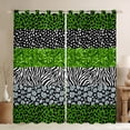thumbnail image 1 of Cheetah Print Curtains Adults Watercolor Green Diamond Window Treatments Leopard Print 30%-50% Blackout Curtains 52''Wx63''L (No Glitter No Sequin), 1 of 6