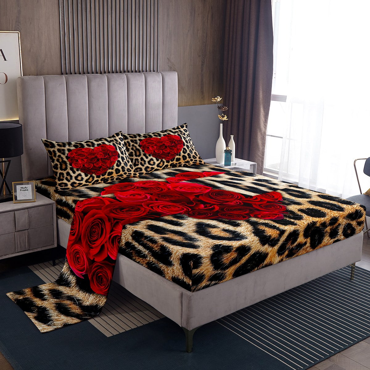 Cheetah Print Sheets for Girls Boys,Southwestern Leopard Skin African