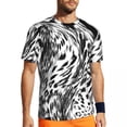 thumbnail image 1 of Cheetah Print T Shirt Snow Leopard Hip Hop Gym T-Shirts Short-Sleeve Quick Dry Tops Beach, 1 of 5
