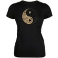 thumbnail image 1 of Cheetah Print Yin Yang Black Juniors Soft T-Shirt - Medium, 1 of 1