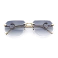 thumbnail image 1 of Cheetah Ring Jewel Arm Rimless Rectangular Bevel Lens Sunglasses Gold - Smoke, 1 of 8