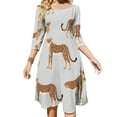 thumbnail image 1 of Cheetah Seamless Repeating Pattern Women's Fall Dresses Casual Loose Flowy Swing Shift Dress, 1 of 9