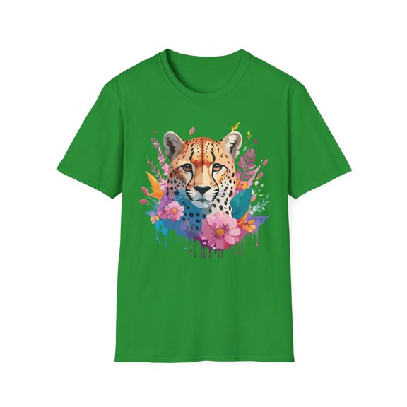 Unisex Cheetah Print Tee Softstyle Gildan 64000 Lightweight Apparel