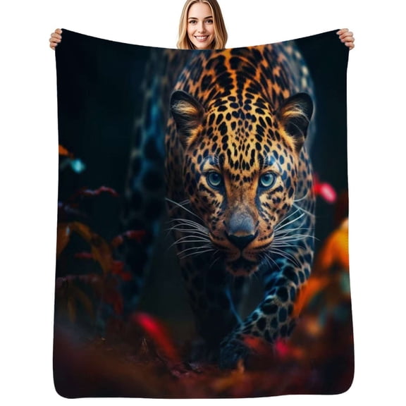 Cheetah Soft Blanket Travel Bedding Throws Flannel Bedspread Sofa Bed Cover