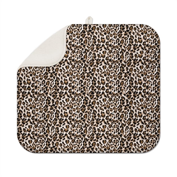 Cheetah Spots Dish Drying Mat – Dynamic Leopard Pattern, Aesthetic Print Design for Kitchen Counter