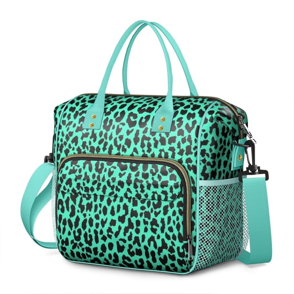 Cheetah Spots Lunch Tote – Dynamic Leopard Print Insulated Bag with Strap Leakproof Dual Compartment Lunch Box for Adults Work or Beach
