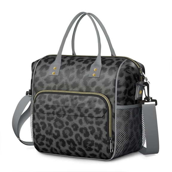 Cheetah Spots Lunch Tote – Dynamic Leopard Print Insulated Bag with Strap Leakproof Dual Compartment Lunch Box for Adults Work or Beach
