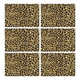 thumbnail image 1 of Cheetah Spots Table Mats Set of 6, Flax Linen Heat Resistant Wrinkle Free Animal Print Placemats, Fashion Pattern for Bold Jungle Theme Dining Table Decor, 1 of 5