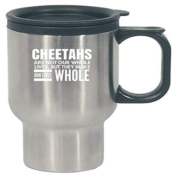 Cheetah Stainless Steel Travel Mug - Feline-Themed Gift for Cat Lovers